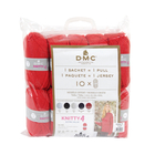 Pelotes Knitty en acrylique rouges pour aiguilles/crochet 4 mm - x 10